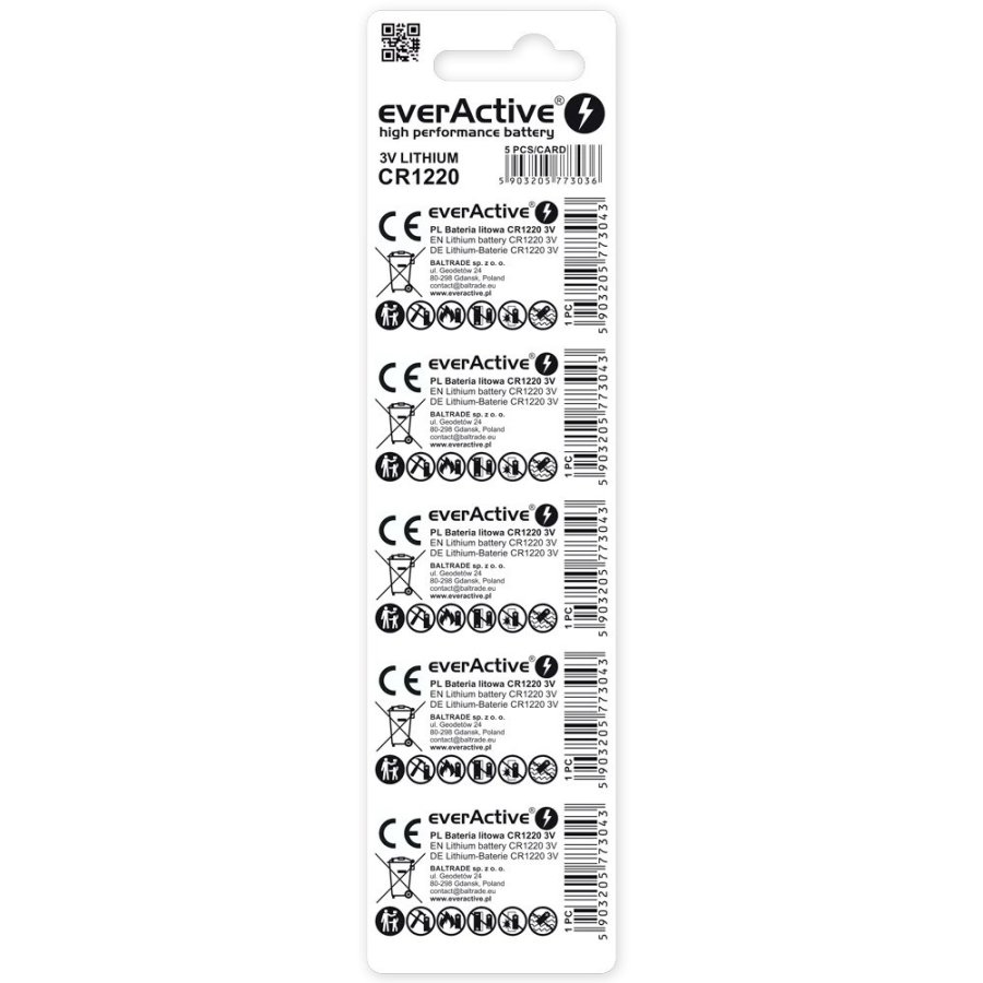 Lithium battery mini everActive CR1220 - blister 5 pcs. #2