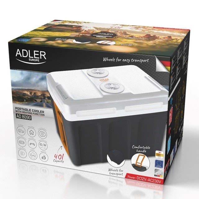 Adler AD 8090	Rejsekleskab 40 l Sort, Hvid #26
