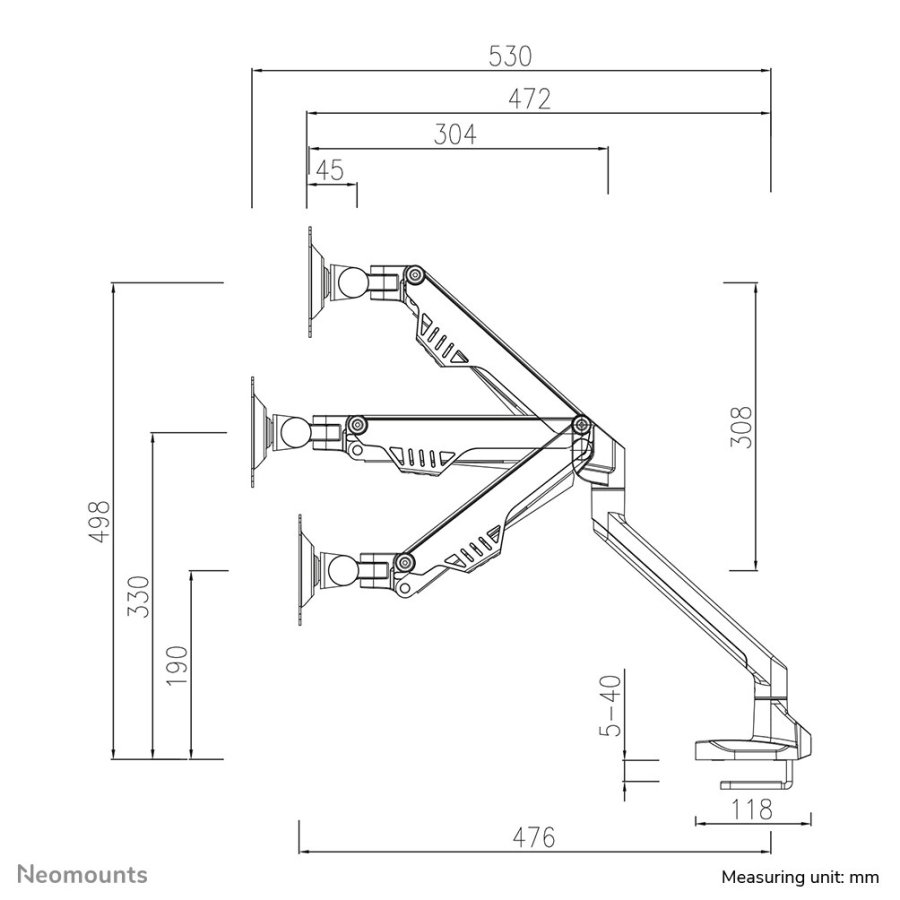 Neomounts FPMA-D750WHITE2 skrmbeslag og -stativer 81,3 cm (32