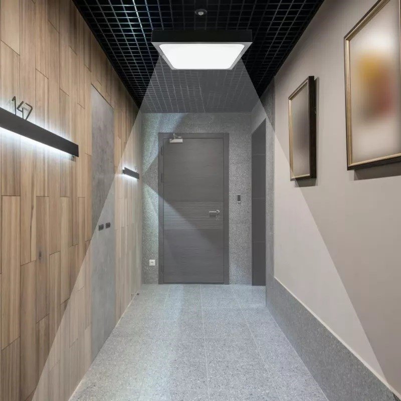 Plafond V-TAC VT-8630S overflademonteret 36W LED IP44 42x42cm bevgelsesdetektor 4000K 3820lm (SKU 76741) Sort #7