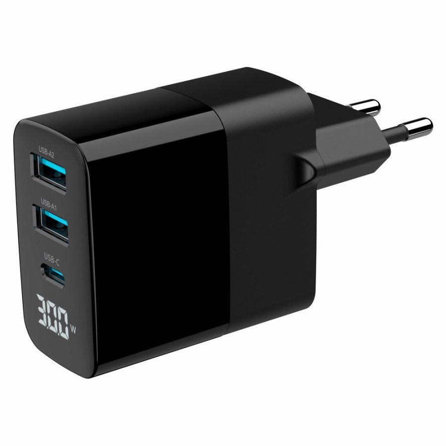 Gembird TA-UC-PDQC30LCD-BK-02 oplader til mobil enhed Universel Sort Vekselstrm Hurtig opladning Indendrs #1