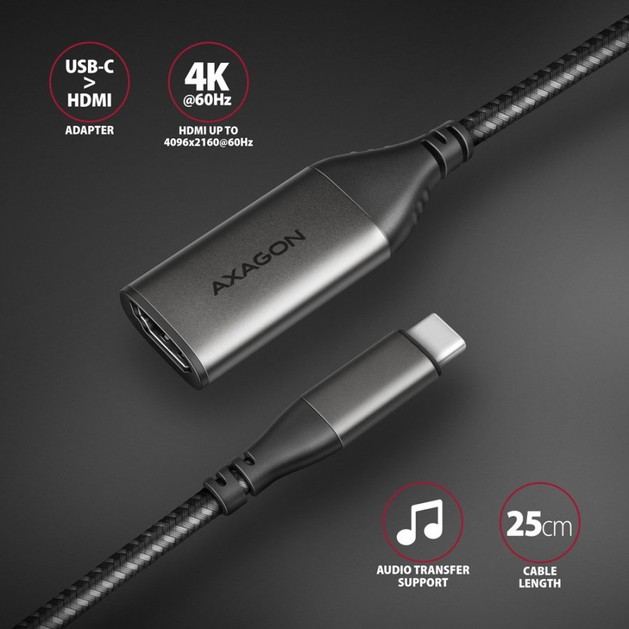 Axagon RVC-HI2M videokabel adapter 0,25 m USB Type-C HDMI Sort #8