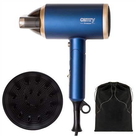 Camry | Hair Dryer | CR 2268 | 1800 W | Number of temperature settings 2 | Ionic function | Diffuser nozzle | Blue/Gold #3