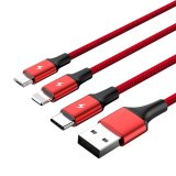UNITEK C4049RD USB-kabel 1,2 m USB A USB C/Micro-USB B/Lightning Red #1