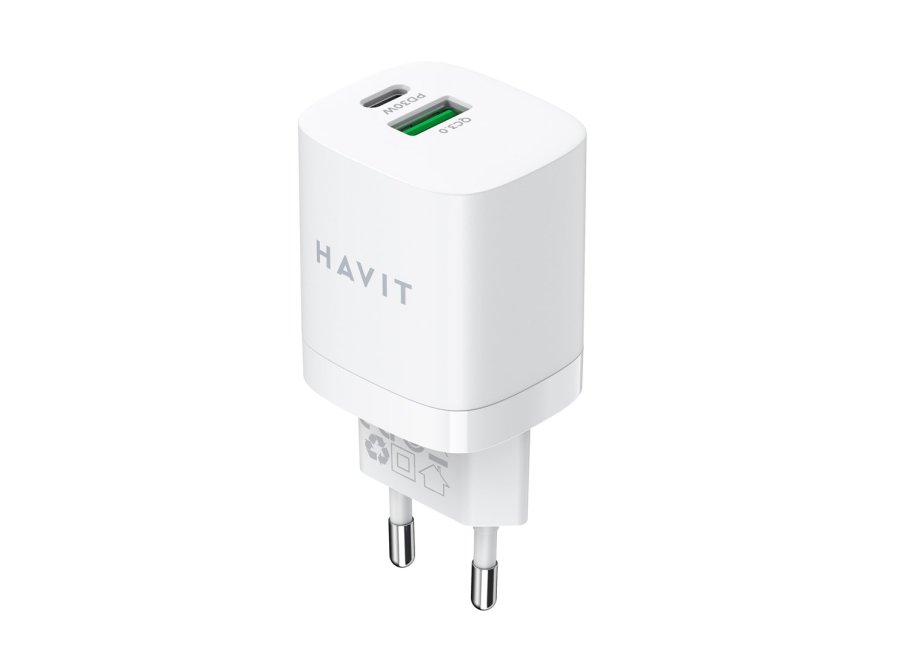 Havit UC30 EU - GaN rejseoplader med to porte 33 W, hvid #3
