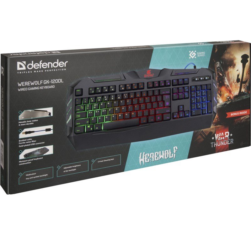 Tastatur til gaming med kablet membran DEFENDER WEREWOLF GK-120DL #3