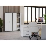 OLIV 2D ANTRACIT/HVID LUKKET REOL KOMPLET #6