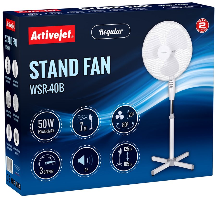 Activejet Regular WSR-40B ventilator Gr, Slv, Hvid #16