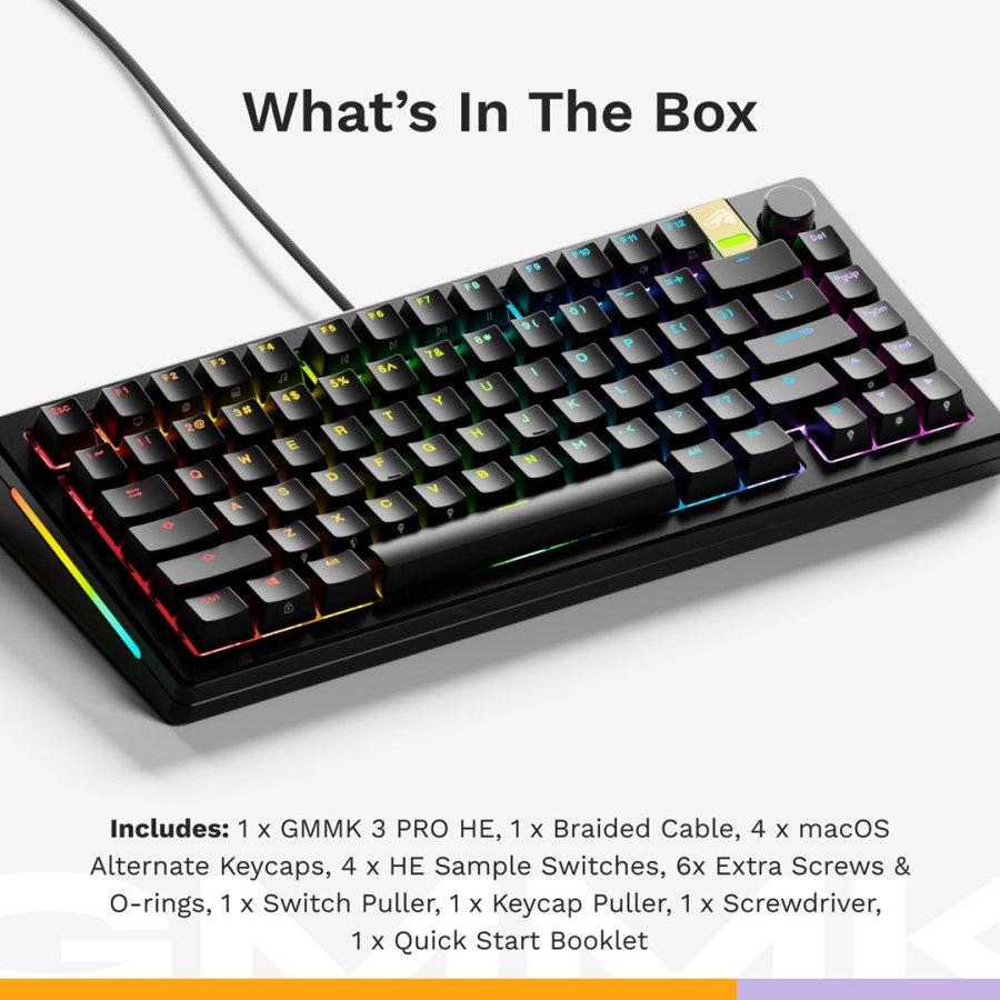 Glorious Gaming GMMK 3 PRO HE 75% Prebuilt tastatur Spil USB QWERTY US engelsk Sort #7