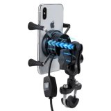 MOTORCYKEL TELEFONHOLDER FREEDCONN MC7W MED INDUKTIV OPLADER + BM2R FASTGRELSE AF HOVEDRR #2