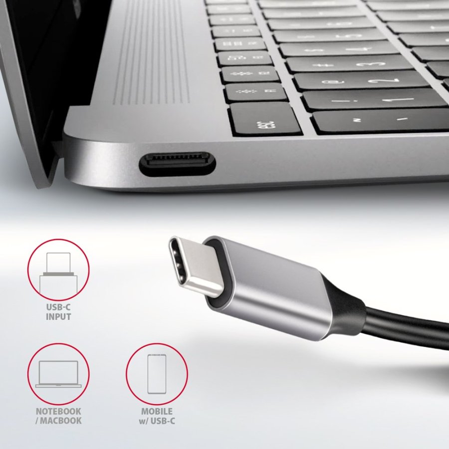Axagon HMC-6H4A dockingstation Ledningsf�rt USB 3.2 Gen 1 (3.1 Gen 1) Type-C Sort, Gr� #7