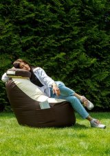Puf GO GIFT Beige Bronze Oxford tejido antidesgarros 120 x 90 x 90 cm #4