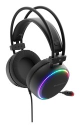 SUCHAWKI NAUSZNE GENESIS NEON 613 G2 RGB Z MIKROFONEM PODWIETLENIE CZARNE #1