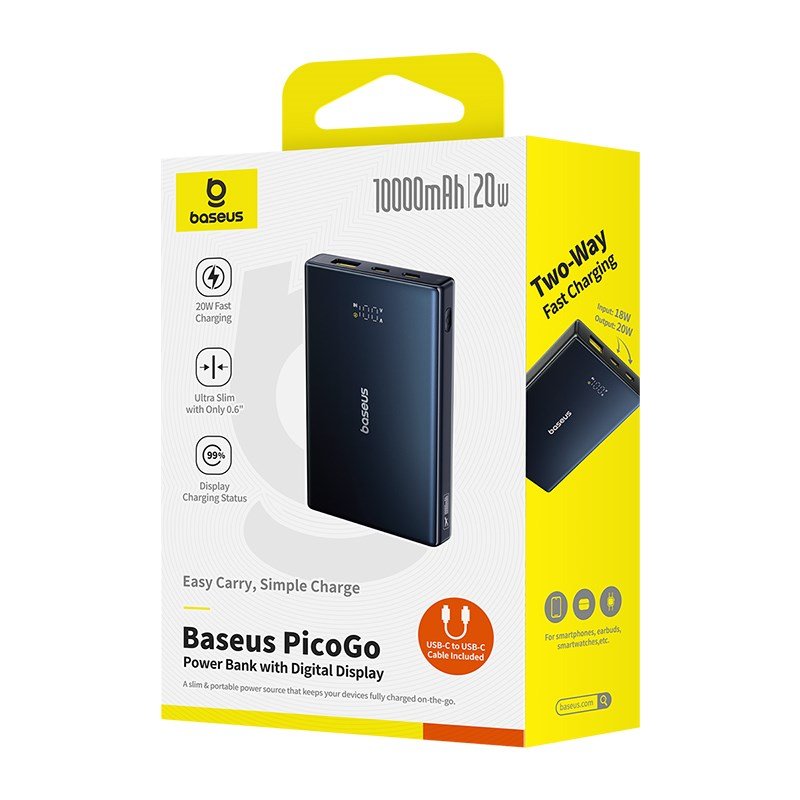 Baseus P10076801123-00 Lithium-ion-polymer powerbank 10000 mAh Sort #6