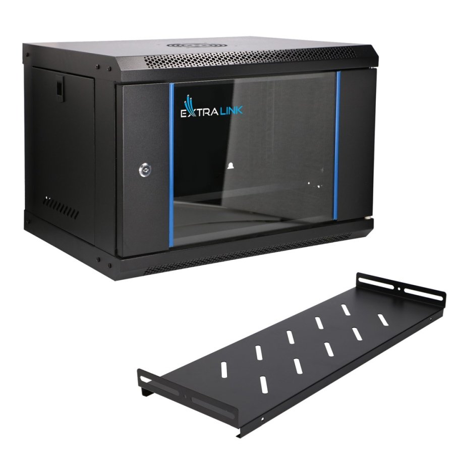 Extralink LITE 6U 530X400 WALL-MOUNTED RACKMOUNT CABINET BLACK Fritst�ende/v�g-/gulvmonteret stativ Sort #10