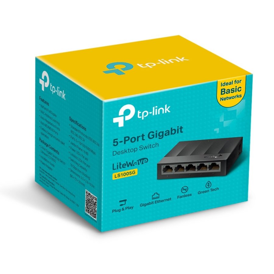 TP-Link LS1005G netv�rksswitch Ikke administreret Gigabit Ethernet (10/100/1000) Sort #5