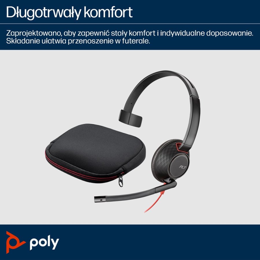 HP Poly Blackwire 5210 USB-C-monoheadset + 3,5 mm stik + USB-C/A-adapter #7