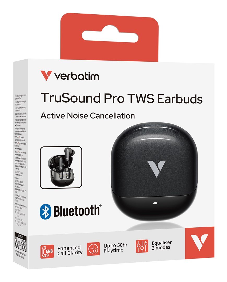 Verbatim TruSound Pro Headset Tr�dl�s I �rerne Opkald/musik Bluetooth Sort #6