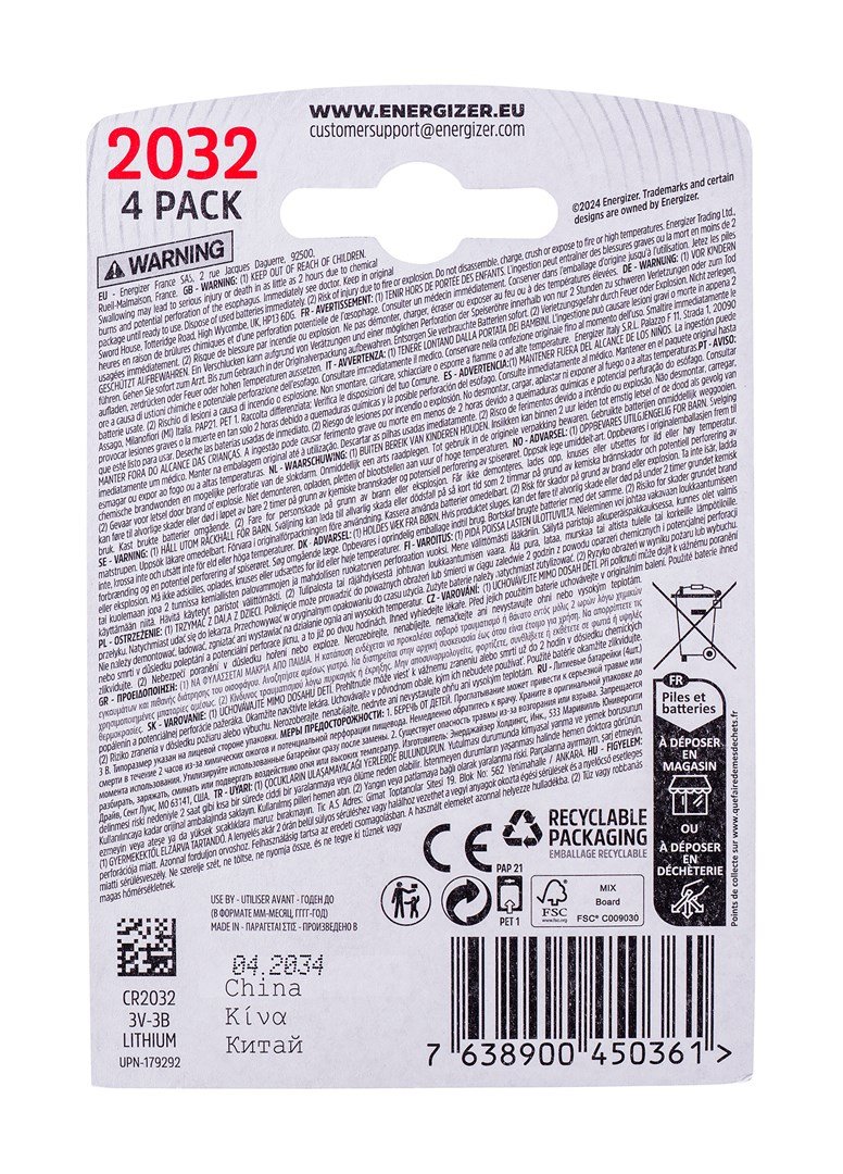 Energizer CR2032 4 stk 3V Eco specialbatteri #3