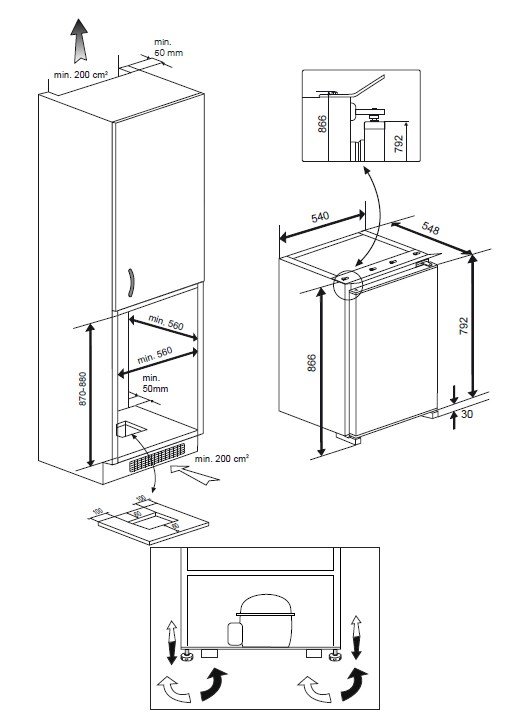 Beko B1854N kombi-kleskab Indbygget 110 L E Hvid #2