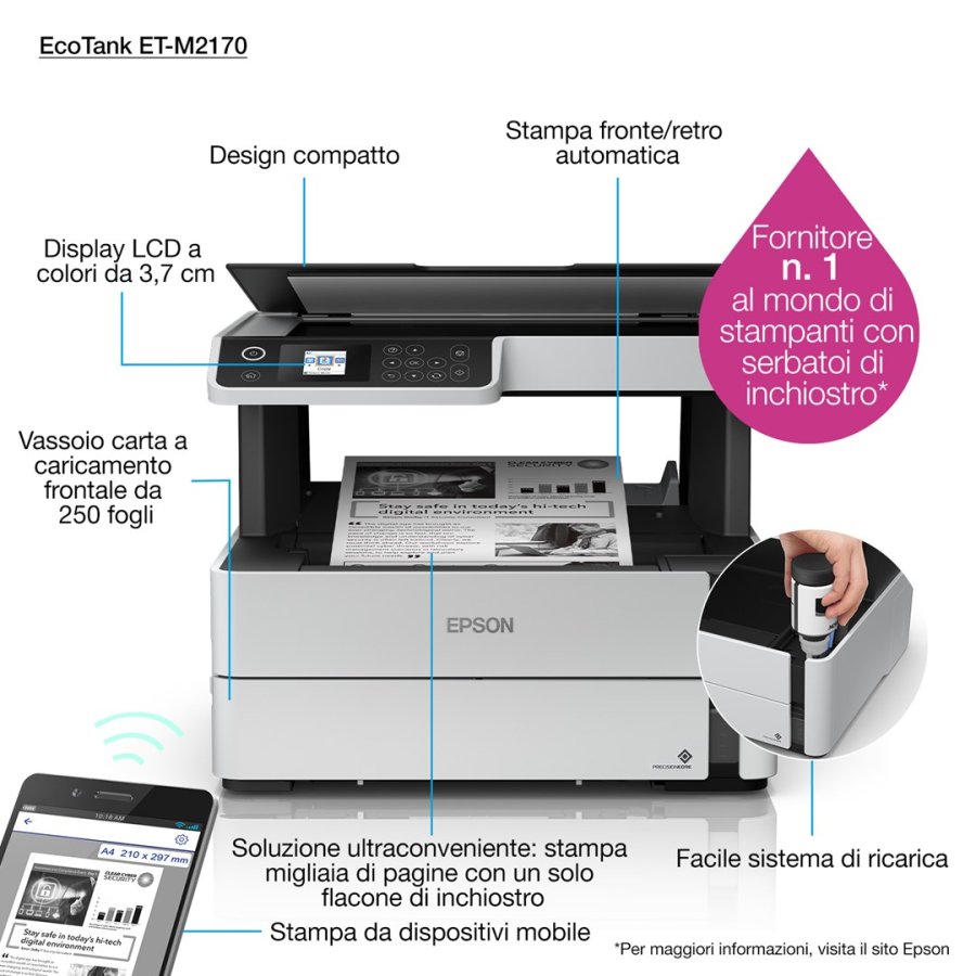 Epson EcoTank M2170 Inkjet A4 1200 x 2400 dpi 39 sider pr. minut Wi-Fi #8