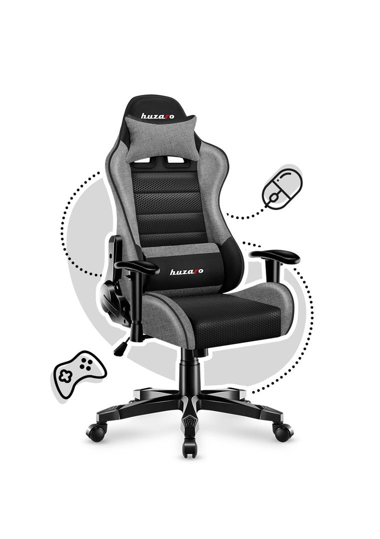 Gaming stol til brn Huzaro HZ-Ranger 6.0 Gr Mesh, gr og sort #12