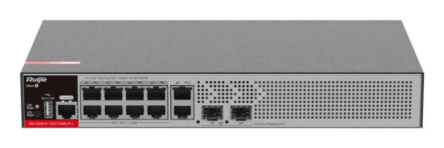 Ruijie Networks RG-S2915-10GT2MS-P-L netv�rksswitch Administreret L2 Gigabit Ethernet (10/100/1000) Str�m over Ethernet (PoE) Gr� #1