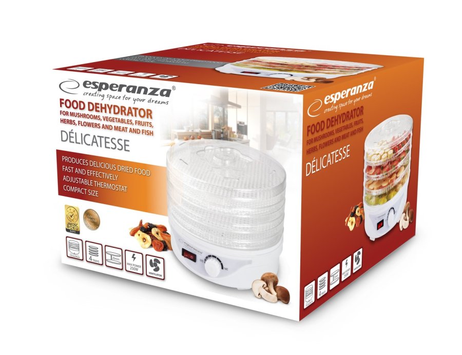 Esperanza EKD003 hydreringsmaskine til mad Transparent, Hvid 250 W #5