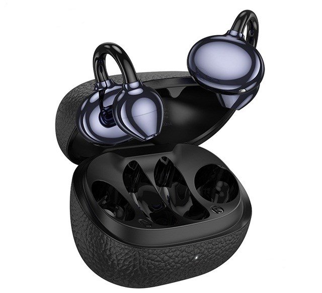 Hoco EA5 DUKE III Trdlst headset med bne rer Forbindelse/musik Bluetooth Sort #1