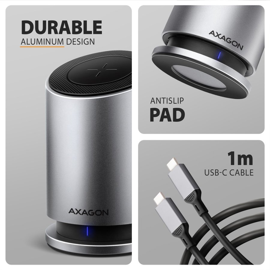 Axagon HMC-WL9 dockingstation Ledningsf�rt USB 3.2 Gen 2 (3.1 Gen 2) Type-C Gr� #7