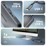 Axagon HMC-5H8K USB 5Gbps hub 2x USB-A USB-C HDMI 8k/30Hz PD 100W kabel USB-C Ledningsfrt USB 3.2 Gen 1 (3.1 Gen 1) Type-C Gr #4