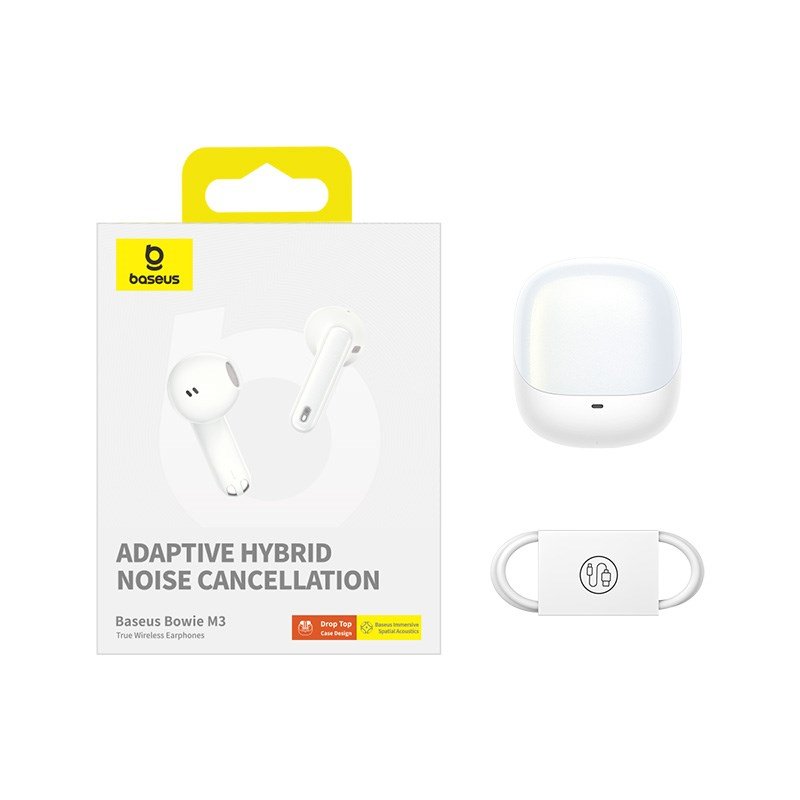 Baseus Bowie M3 Headset Ledningsfrt I rerne Opkald/musik USB Type-C Hvid #7