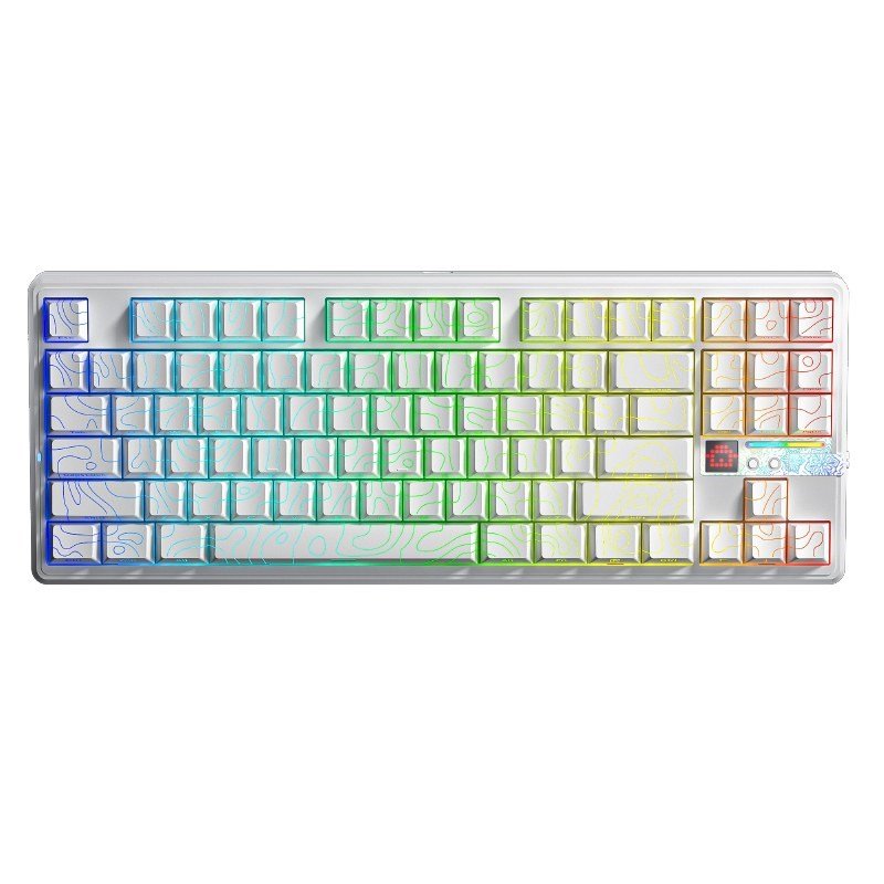 AULA Gasket F87 Pro V2 White Contour Engravered Star Vector RGB tastatur #1
