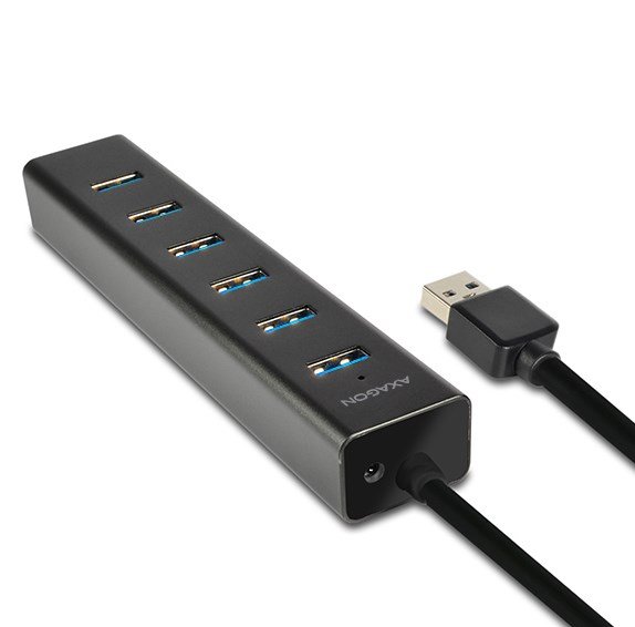 Axagon HUE-SA7BP interface hub USB 3.2 Gen 1 (3.1 Gen 1) Type-A 5000 Mbit/s Sort #12