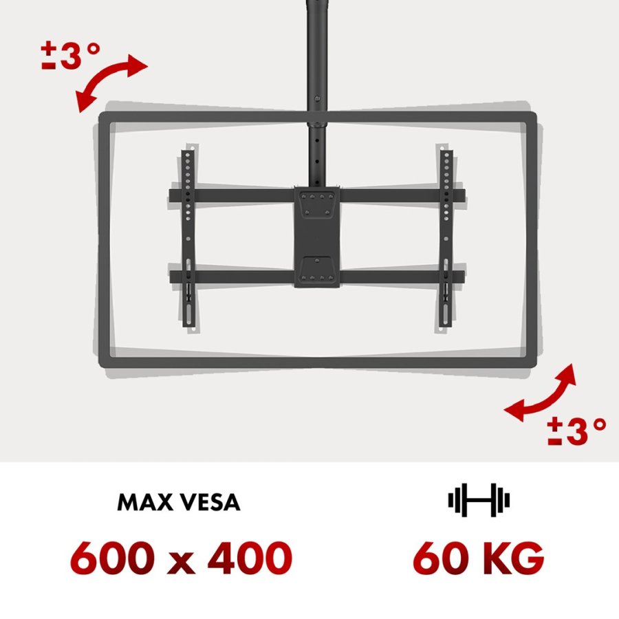 Loftmonteret TV-holder til Maclean, maks. belastning 60 kg, 43-86