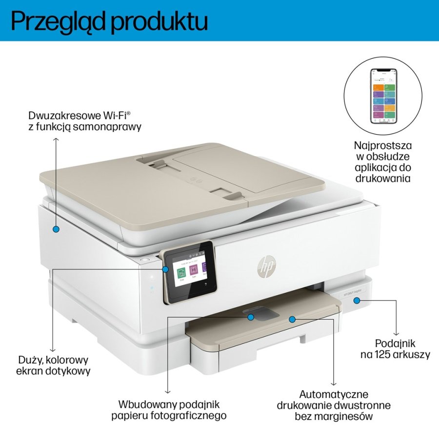 HP ENVY Inspire 7920e Trdlst All-in-One Farve Printer, Instant Ink; Kopimaskine, scanner #4