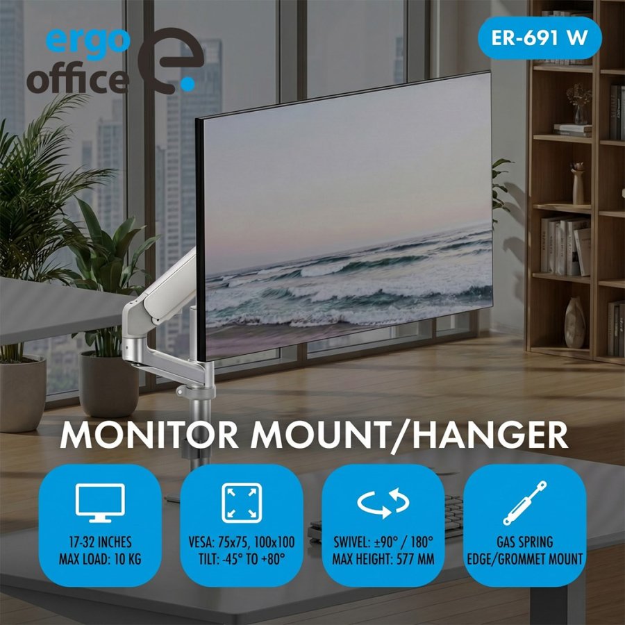 Ergo Office-sk�rmholder/oph�ng, gasfjeder, 17