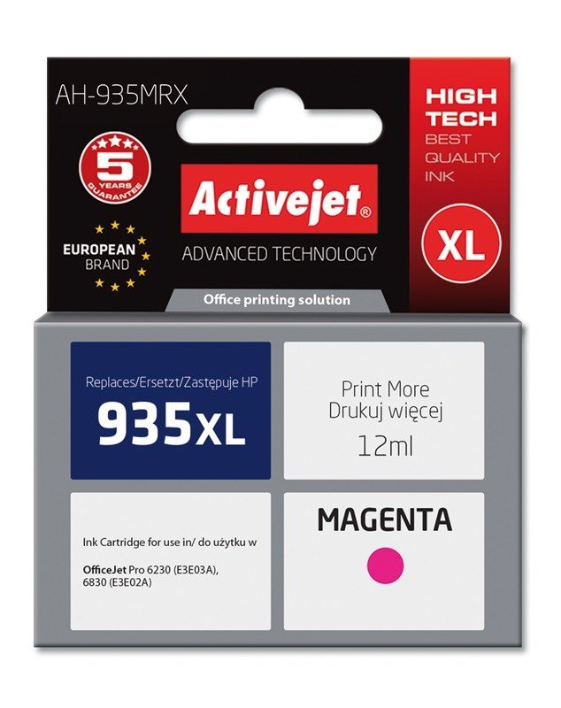 Activejet AH-935MRX blk (erstatning HP 935XL C2P25AE; Premium; 12 ml; rd) #1
