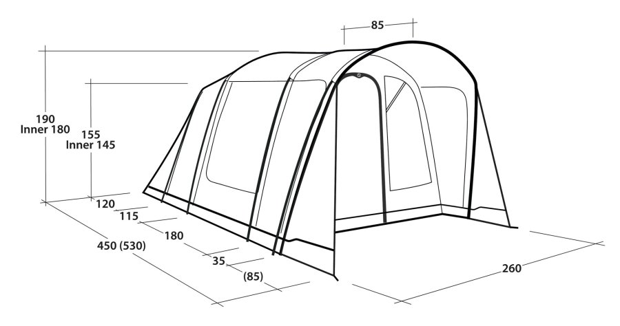 Outwell Durango 4 4 person(er) Gr�n Tunneltelt #2
