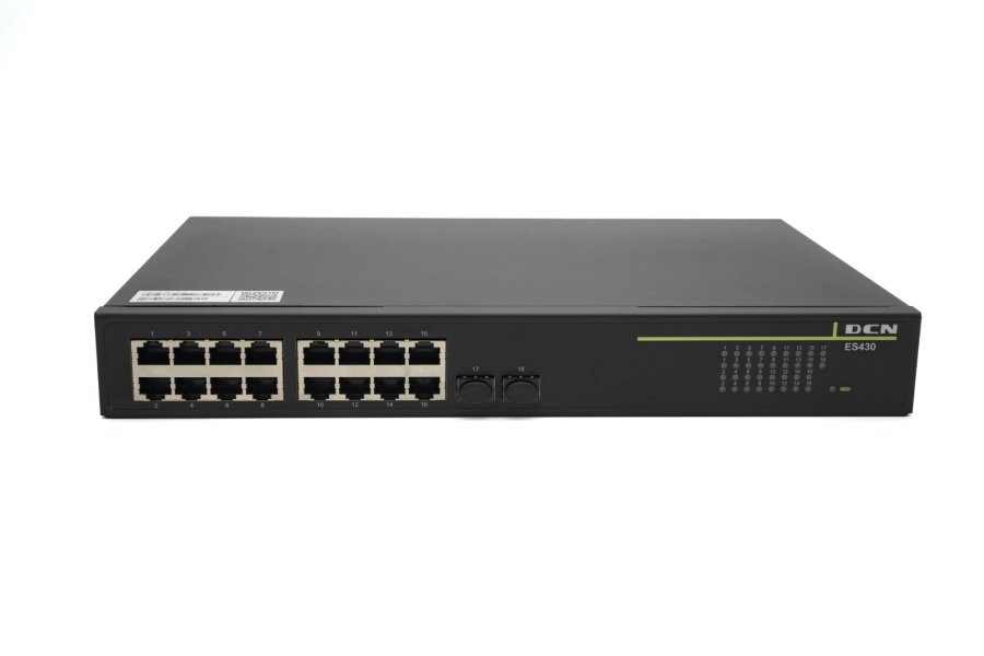 DCN ES430-18P-POE netv�rksswitch Administreret Gigabit Ethernet (10/100/1000) Str�m over Ethernet (PoE) 1U Sort #1