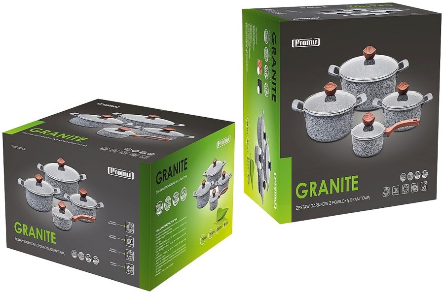 PROMIS St med gryder GRANIT, gryde 16 cm, gryder 20,24,28 brune greb #4