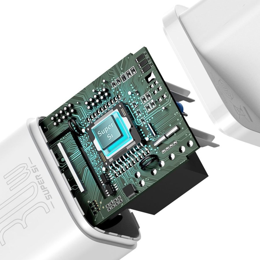 Baseus CCSUP-J02 oplader til mobil enhed Universel Hvid Vekselstrm Hurtig opladning Indendrs #6
