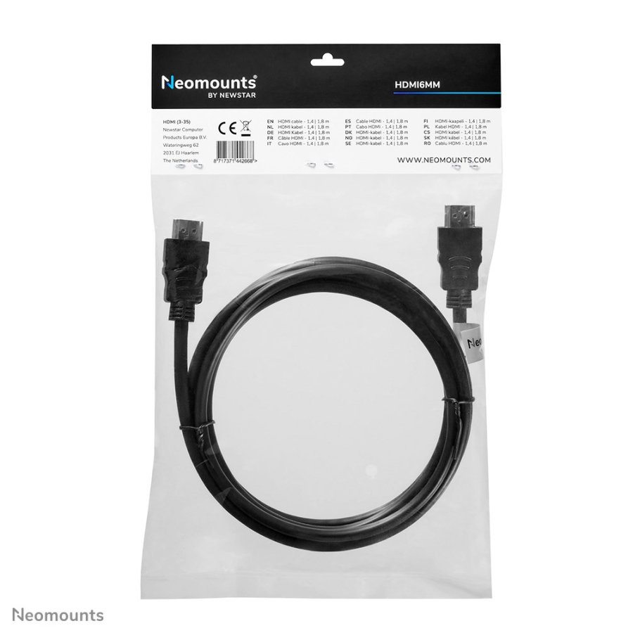 Neomounts HDMI6MM HDMI-kabel 2 m HDMI Type A (Standard) Sort #6