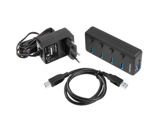 NATEC HUB USB 3.0 MANTIS 2 4-PORT MED SWITCH+STRMFORSYNING #5