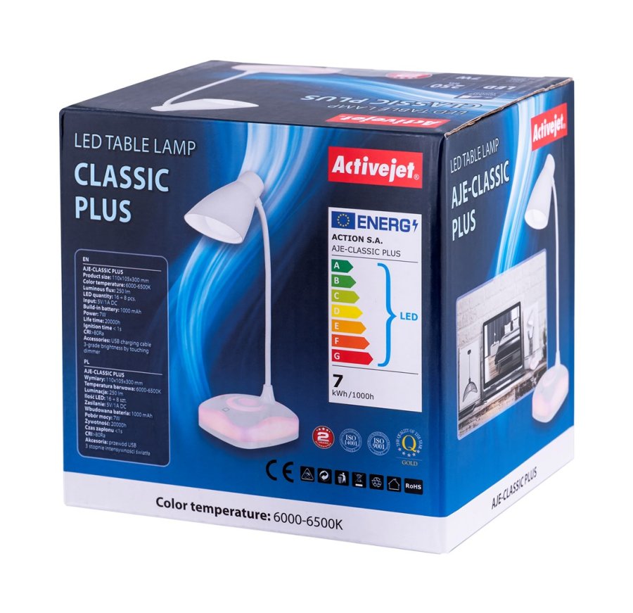 Activejet LED-bordlampe AYE-CLASSIC PLUS hvid #11