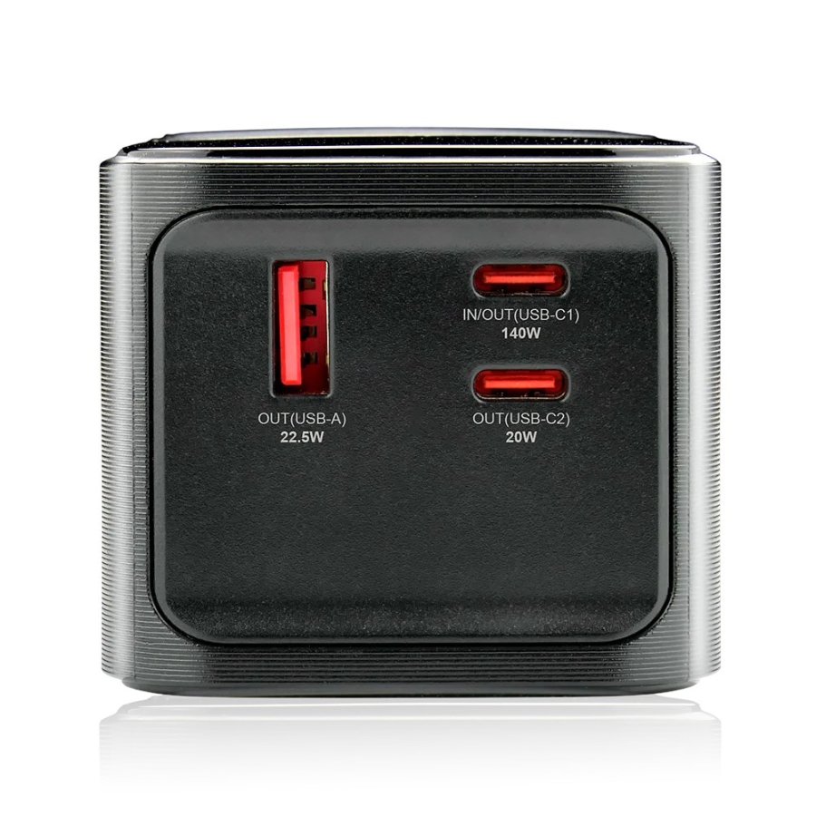 Powerbank 27 000mAh, 1x USB, 2x USB-C, 162,5W, QC4+, flashlight, LCD screen, black #6