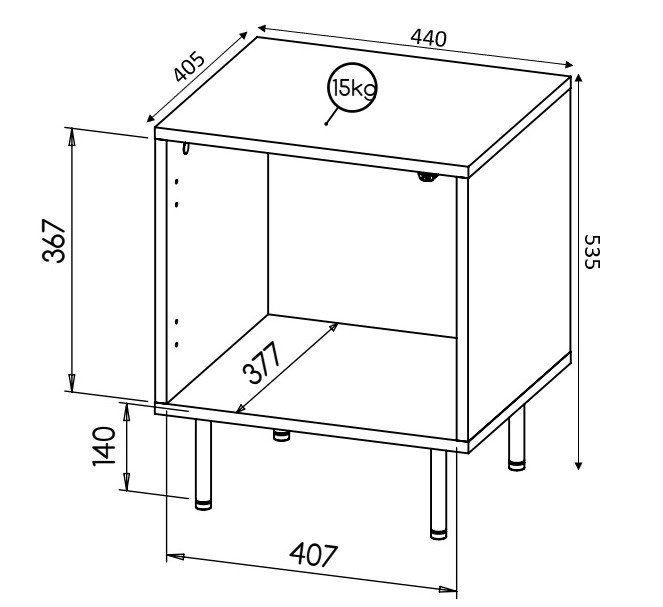 HOLE sengebord 2 stk. 44x40,5x53,5 cm hvid mat #4