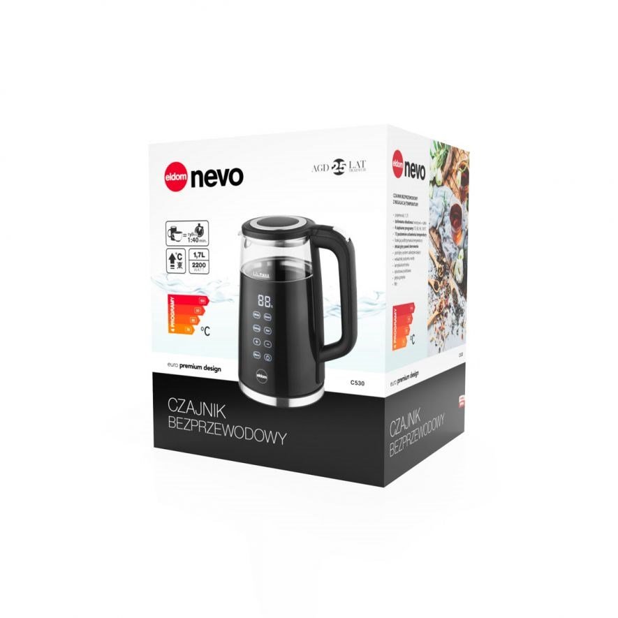 ELDOM C530 NEVO elkedel 1,7 L 2200 W Sort, Transparent #23