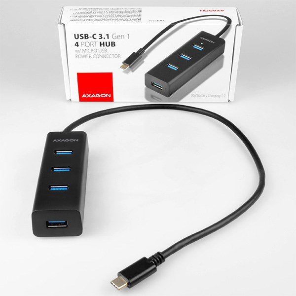 Axagon HUE-S2C interface hub USB 3.2 Gen 1 (3.1 Gen 1) Type-A 5000 Mbit/s Sort #12