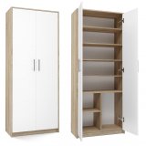 Arkivskab OLIV 2D 74x35x180 cm, Sonoma/Hvid #7